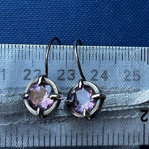 Amethyst 925 silver drop earrings
